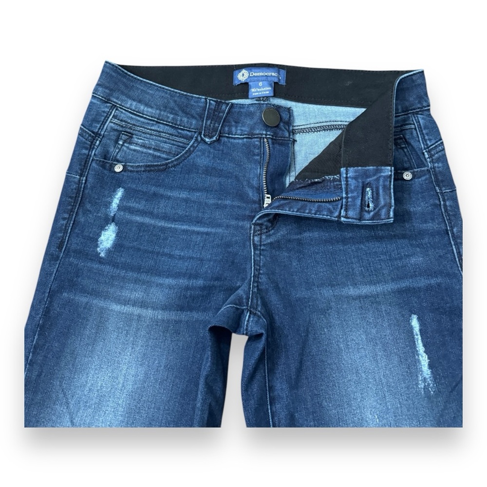 Democracy Luxe "Ab" Solution Booty Lift Jegging Distressed Denim Jeans Women’s 6 - Picture 14 of 16